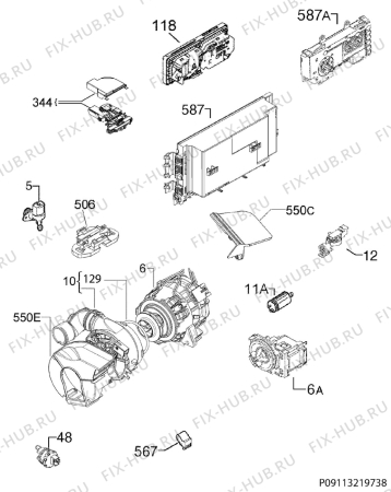 Взрыв-схема посудомоечной машины Faure FDF22003WA - Схема узла Electrical equipment 268